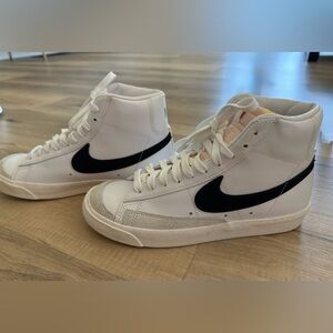 Nike White and Black High-Top Sneakers